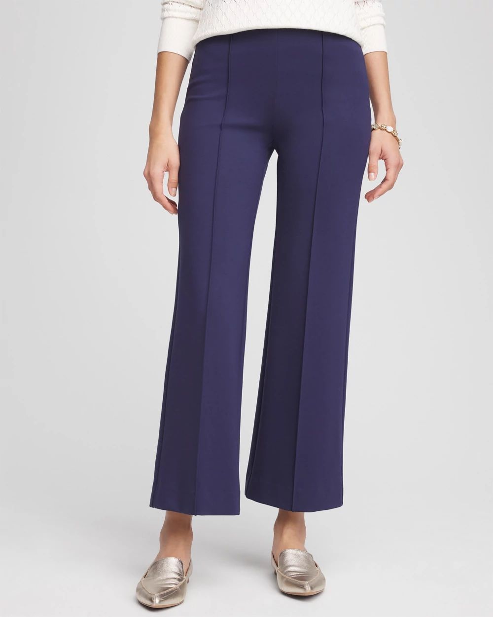 White Flare Pants with Slits (S=US-2) at Amazon Women's